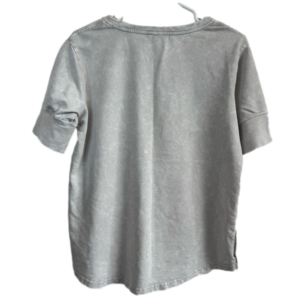 JANE+DELANCEY Short Sleeve Sweatshirt with Button Detail - Picture 9 of 9